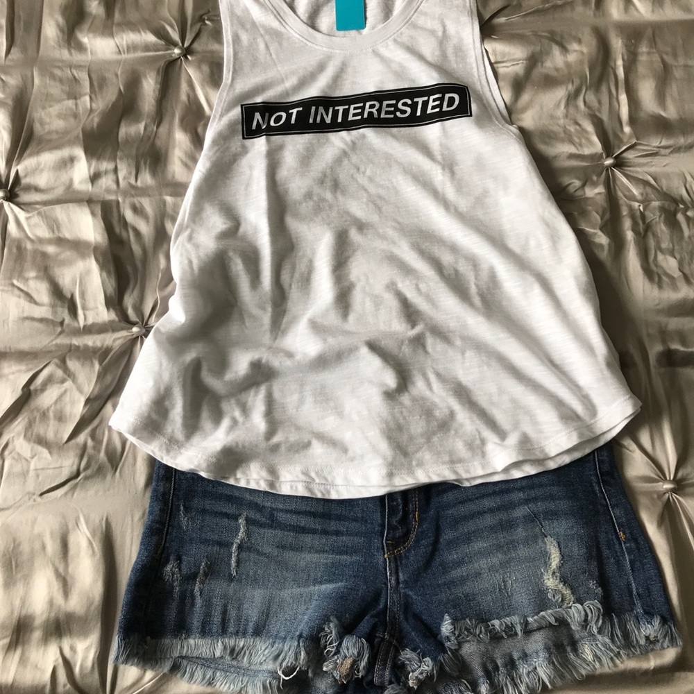 NOT INTERESTED! Statement Sleeveless T-Shirt - Picture 3 of 5